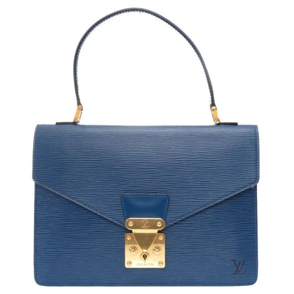 Louis Vuitton Epi Concorde Handbag Bag LV Blue - Picture 1 of 8